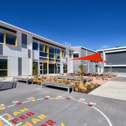 The school features outdoor learning areas