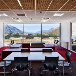 Students using this social space enjoy the best view in the school